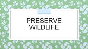 PRESERVE WILDLIFE p 126 Grammar Read the grammar