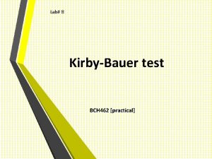 Lab 8 KirbyBauer test BCH 462 practical Objective