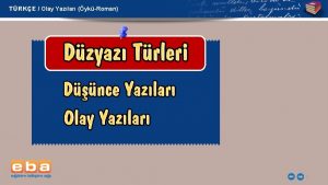 TRKE Olay Yazlar ykRoman 1 TRKE Olay Yazlar