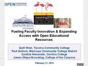 Fueling Faculty Innovation Expanding Access with Open Educational