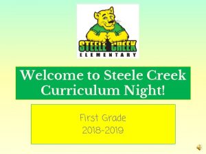 Welcome to Steele Creek Curriculum Night First Grade