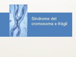 Sndrome del cromosoma xfrgil En qu consiste Trastorno