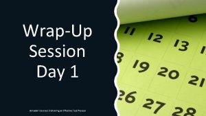 WrapUp Session Day 1 Amadori Courses Delivering an