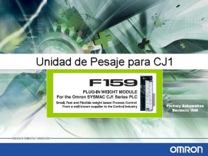 Unidad de Pesaje para CJ 1 Factory Automation