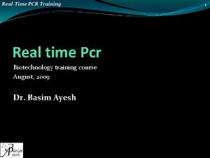 RealTime PCR Training Real time Pcr Biotechnology training