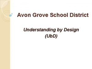 Avon Grove School District Understanding by Design Ub