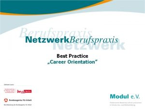 Best Practice Career Orientation The Significiance of Career