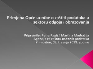 Primjena Ope uredbe o zatiti podataka u sektoru