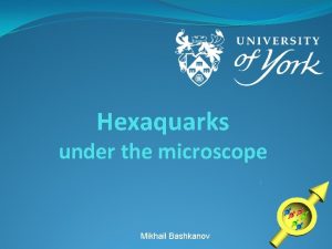 Hexaquarks under the microscope Mikhail Bashkanov Possible particles