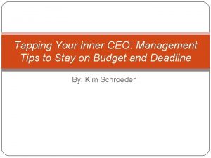 Tapping Your Inner CEO Management Tips to Stay