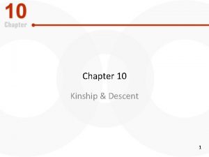 Chapter 10 Kinship Descent 1 What Will You