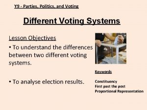 Y 9 Parties Politics and Voting Different Voting