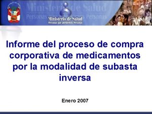 Informe del proceso de compra corporativa de medicamentos