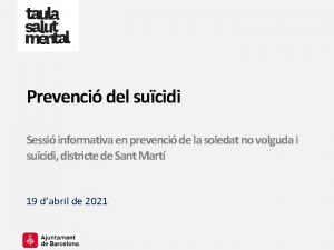 Prevenci del sucidi Sessi informativa en prevenci de