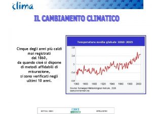 Temperatura media globale 1860 2005 Cinque degli anni