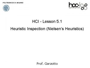 HCI Lesson 5 1 11 Heuristic Inspection Nielsens