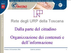 Rete degli URP della Toscana Dalla parte del