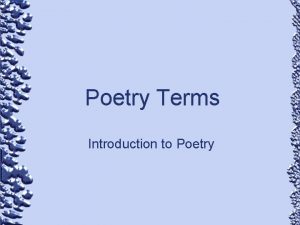 Poetry Terms Introduction to Poetry Allegory a story