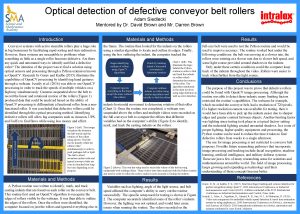 Optical detection of defective conveyor belt rollers Adam