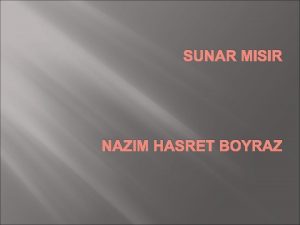 SUNAR MISIR NAZIM HASRET BOYRAZ ELTA YA GIDA