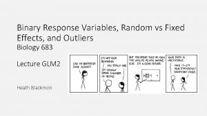 Binary Response Variables Random vs Fixed Effects and