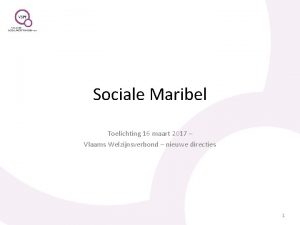 Sociale Maribel Toelichting 16 maart 2017 Vlaams Welzijnsverbond