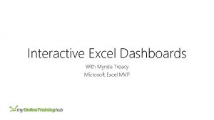 Interactive Excel Dashboards With Mynda Treacy Microsoft Excel