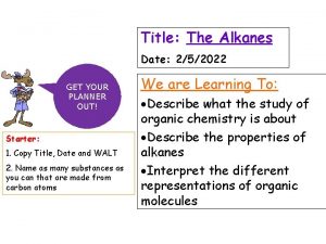 Title The Alkanes Date 252022 GET YOUR PLANNER