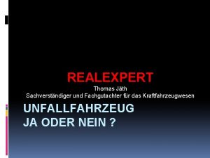 REALEXPERT Thomas Jth Sachverstndiger und Fachgutachter fr das