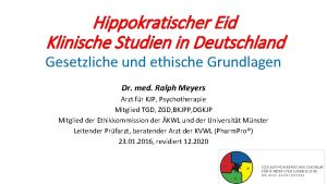 Hippokratischer Eid Klinische Studien in Deutschland Gesetzliche und
