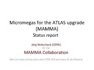 Micromegas for the ATLAS upgrade MAMMA Status report