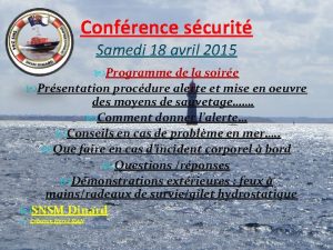 Confrence scurit Samedi 18 avril 2015 Programme de