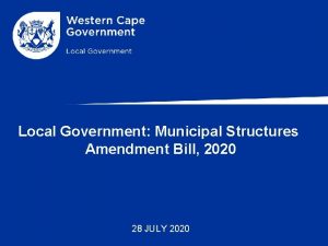 Local Government Municipal Structures Amendment Bill 2020 28