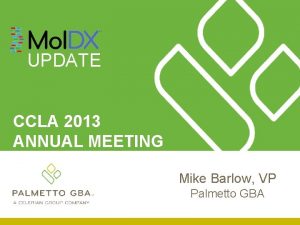 UPDATE CCLA 2013 ANNUAL MEETING Mike Barlow VP