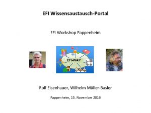 EFI WissensaustauschPortal EFI Workshop Pappenheim EFIWAP Rolf Eisenhauer