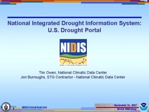 National Integrated Drought Information System U S Drought