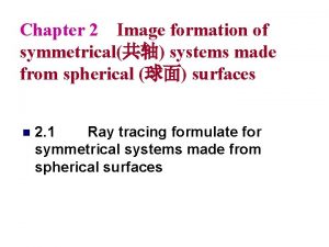 Chapter 2 Image formation of symmetrical systems made