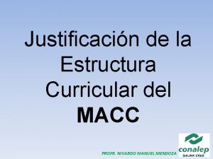 Justificacin de la Estructura Curricular del MACC PROFR