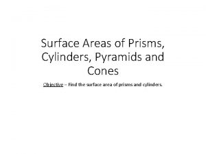 Surface Areas of Prisms Cylinders Pyramids and Cones