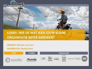 LOBBY WIE OF WAT KAN JOUW KLEINE ORGANISATIE