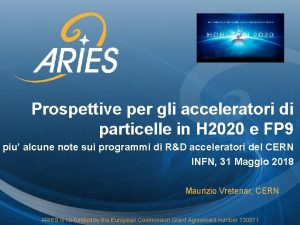 Prospettive per gli acceleratori di particelle in H