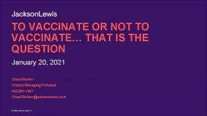 TO VACCINATE OR NOT TO VACCINATE THAT IS