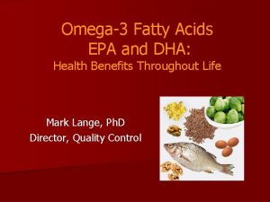 Omega3 Fatty Acids EPA and DHA Health Benefits