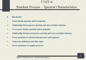 UNIT4 Random Process Spectral Characteristics 0 Introduction 1