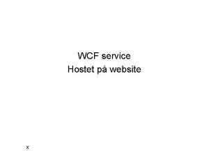 WCF service Hostet p website x Opret tomt