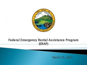 Federal Emergency Rental Assistance Program ERAP March 23