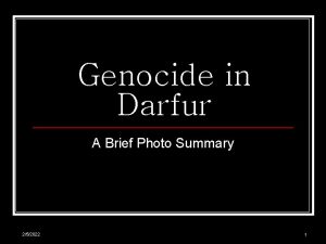 Genocide in Darfur A Brief Photo Summary 252022