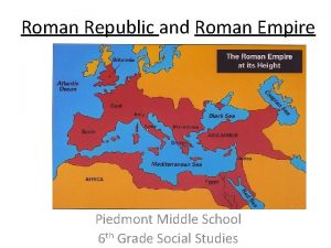 Roman Republic and Roman Empire Piedmont Middle School