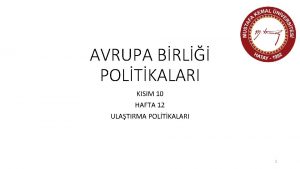 AVRUPA BRL POLTKALARI KISIM 10 HAFTA 12 ULATIRMA