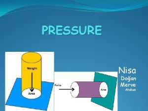 PRESSURE Nisa Doan Merve Atahan Definition is the